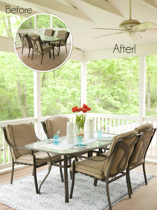 Before and After Porch Makeover from One project Closer