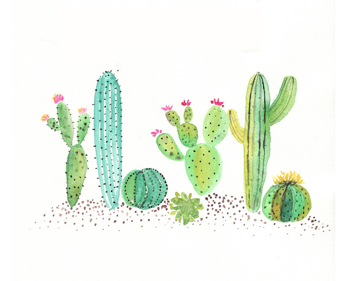Free Watercolor Cactus Printable