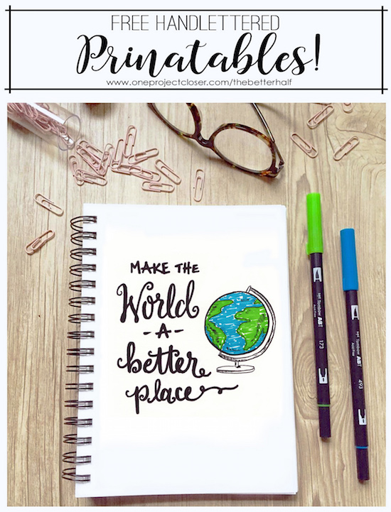 Free Hand-lettered Printable from One Project Closer