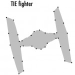 TIE fighter template for Star Wars String Art from One Project Closer