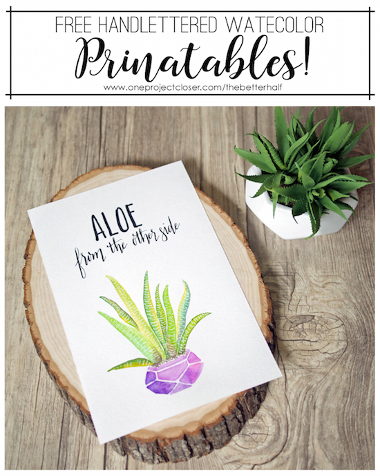 Free Watercolor Printable and One Project Closer