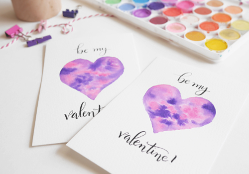 DIY Watercolor Valentines — Little Miss Party
