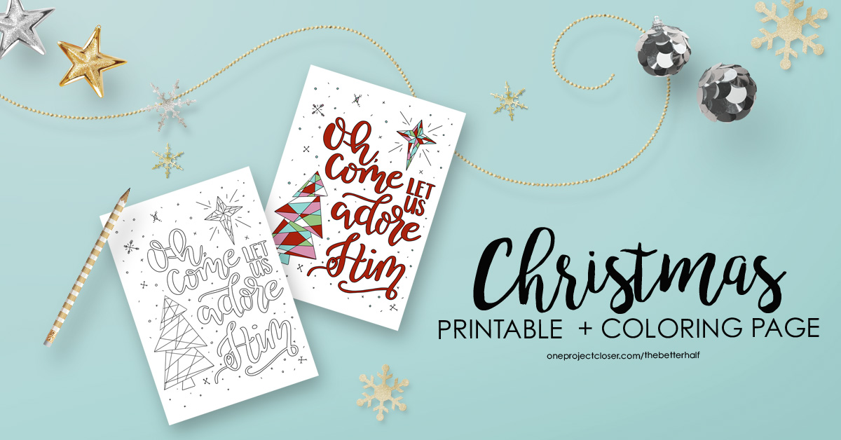 Free Christmas Coloring Page + Art Printable - One Project Closer