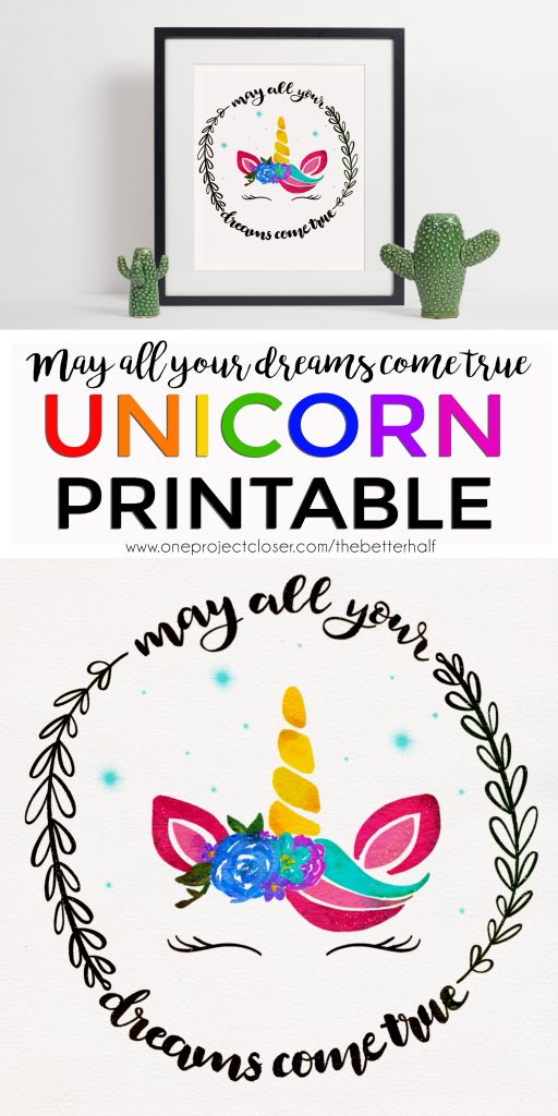 Unicorn Printable: May All Your Dreams Come True