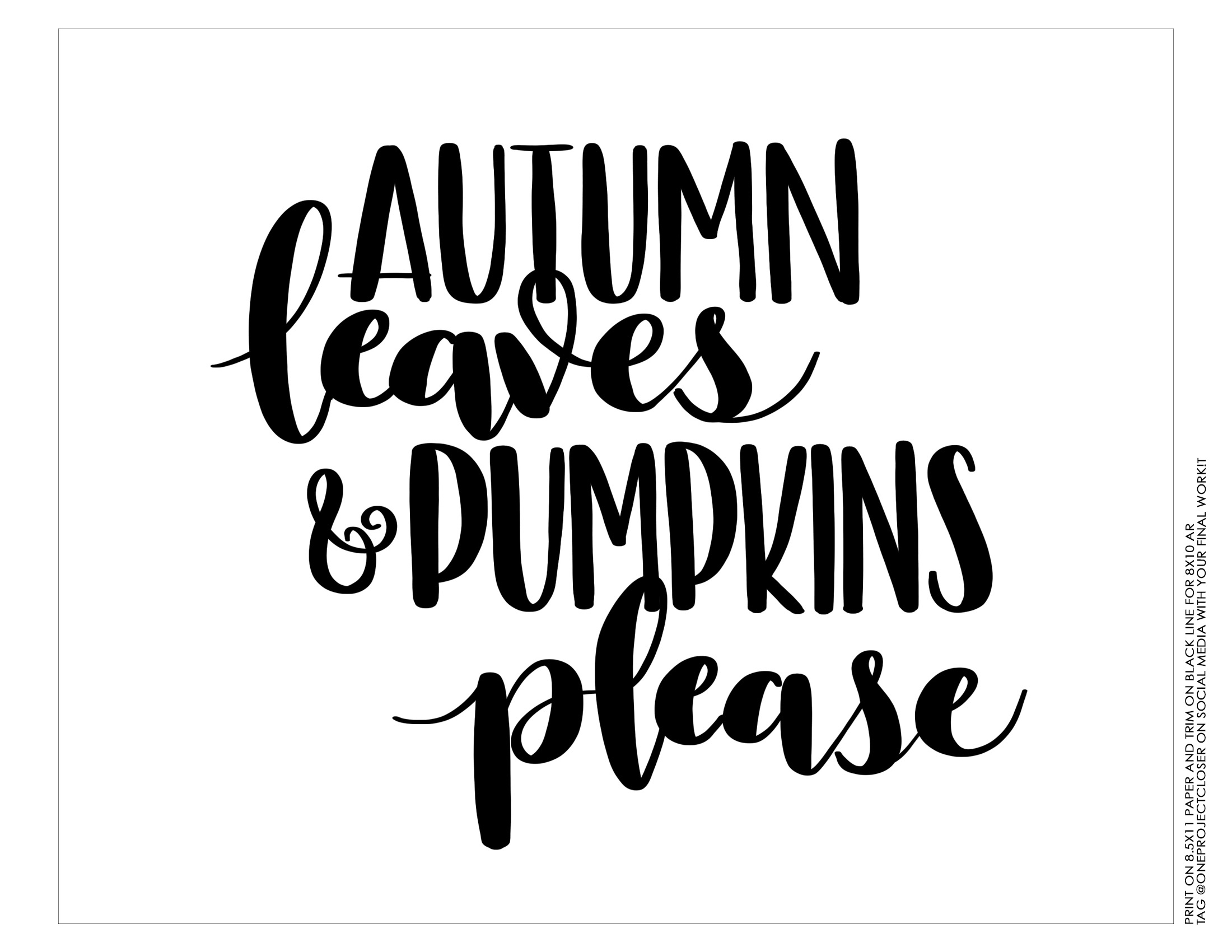 Autumn Leaves Lettering Tutorial with Printable + SVG - One Project Closer