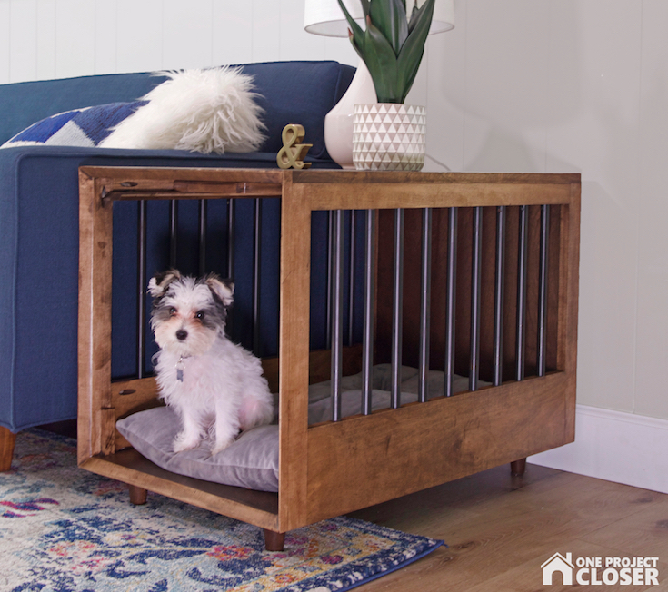 mid century dog crate