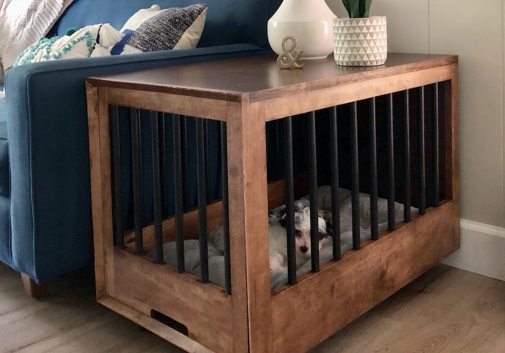 Dog Crate That Doubles As An End Table, Dog Kennel Side Table Plans