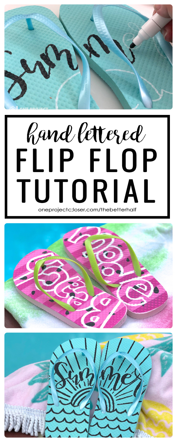DIY Hand Lettered Flip Flops